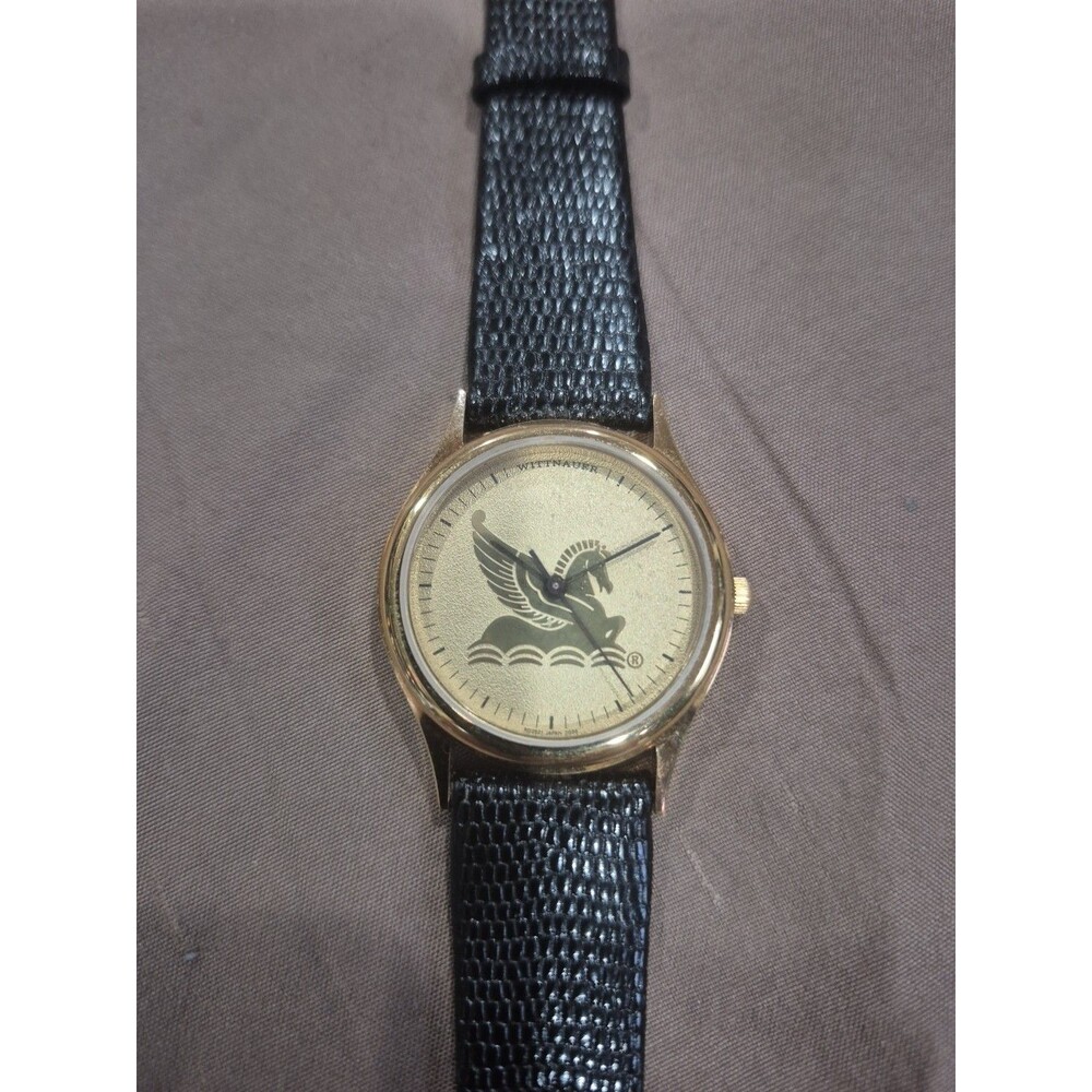 New Wittnauer Pegasus Watch Women 34mm Gold Dial Gold Tone Round New Battery